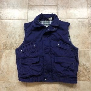 Vintage Campus Rugged Outdoors Flannel Lined Utility Vest Deep Purple